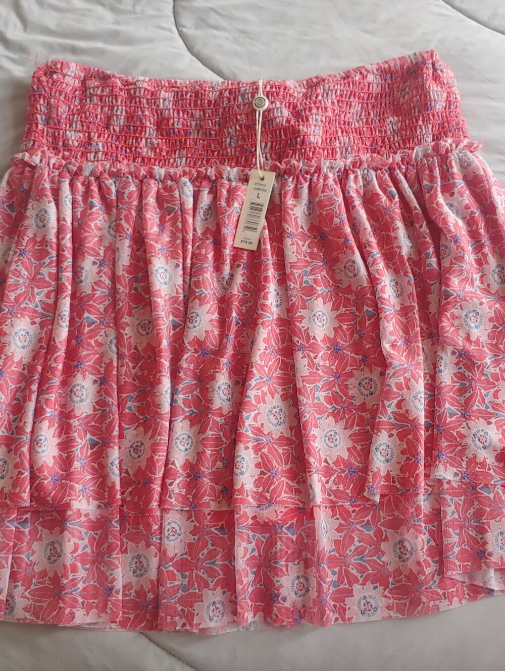 Max Studio Pink Floral Smocked Mini Skirt - Picture 2 of 4